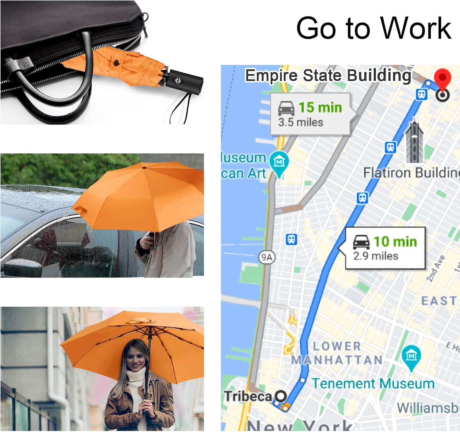 VIUOCER Windproof Auto Travel Umbrella: Black 8 & 10 Strong Rib Durable Compact Portable Lightweight Folding Best Mini Rain Umbrellas for Men Women - Image 5
