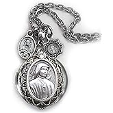 St. Maria Faustina Kowalska Locket Necklace, Catholic Charm Jewelry, Confirmation Gift, Patron Saint Gift