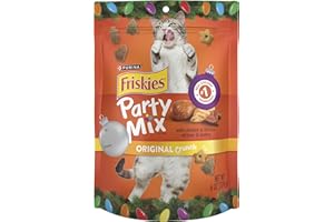Friskies Party Mix Holiday Cat Treats Original Crunch Holiday Shapes - 6 oz. Pouch