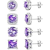 MILACOLATO Cubic Zirconia Stud Earrings for Women Men | 18K Gold Plated Hypoallergenic Sterling Silver Post Earrings | Big Brilliant Simulated Diamond CZ Halo Stud Earrings for Sensitive Ears