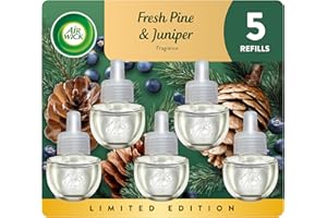 Air Wick Plug In Scented Oil Refill,Fall Scent, Fall Décor, Fresh Pine & Juniper, 5 ct