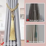 Pretty Jolly 2 Pack Long Tassel Curtain Tiebacks Gold Handmade Braided Rope view 3