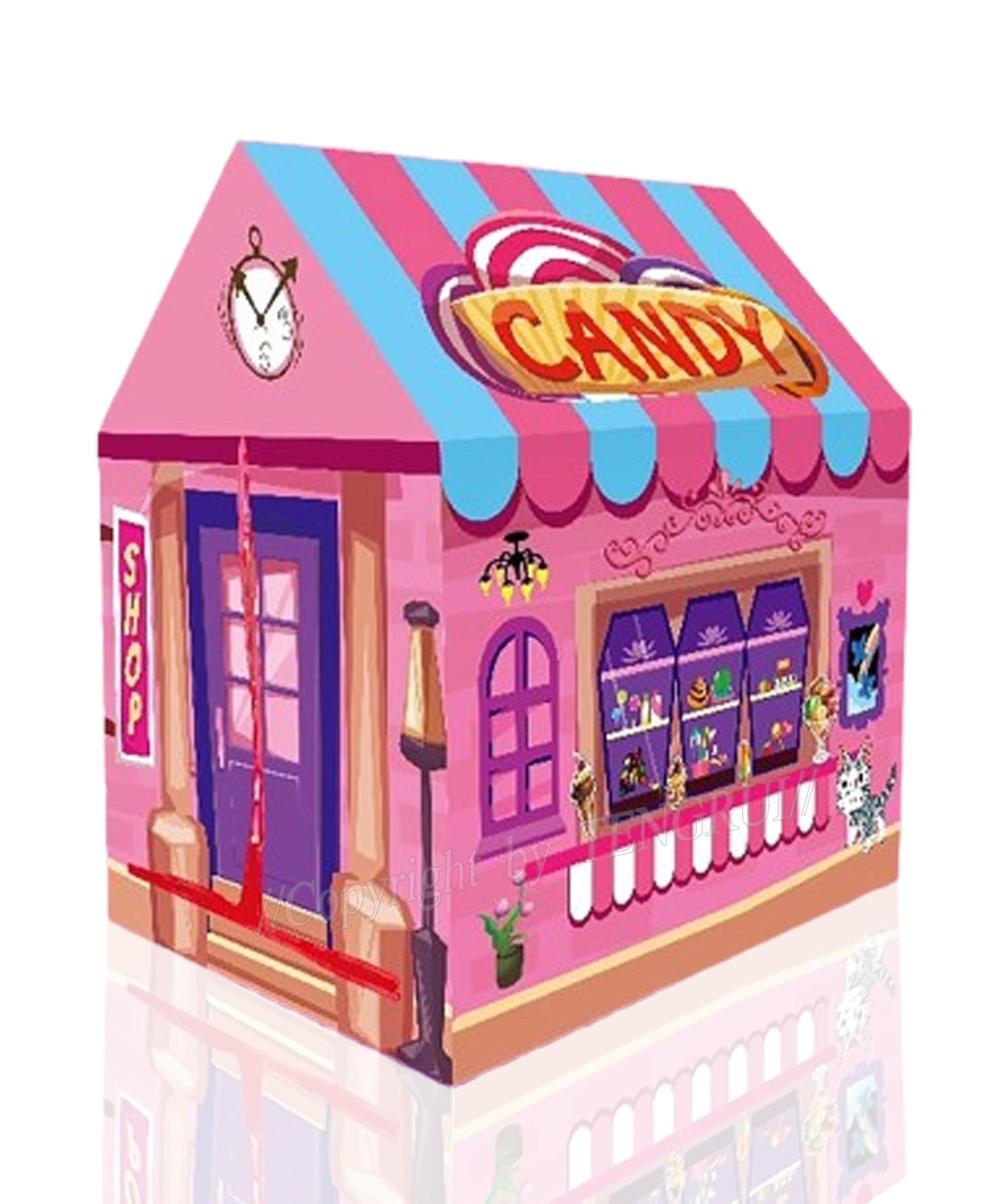 Candy Shop Parlour Playhouse for Kids Indoor Outdoor, Foldable Play Tent, Toys for Boys and Girls Children Game Birthday Party Tunnel Play for Home Bedroom Garden Camping Beach