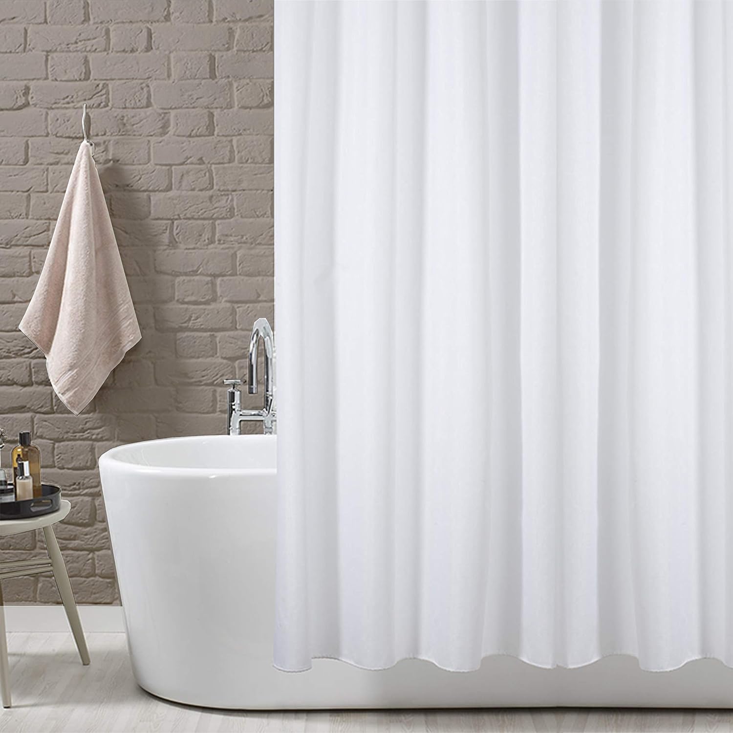 Ansio Shower Curtain Solid White 180 X 180 Cm 71 X 71 Inch