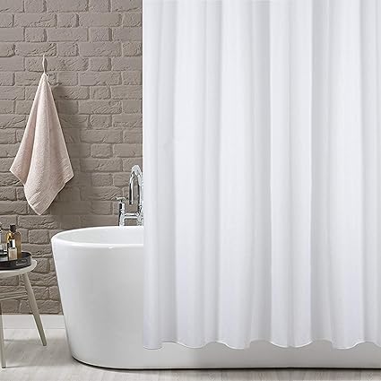 ANSIO Polyester Shower Curtain for Bathroom - Solid White (71 x 71- inch / 180 x 180 cm)