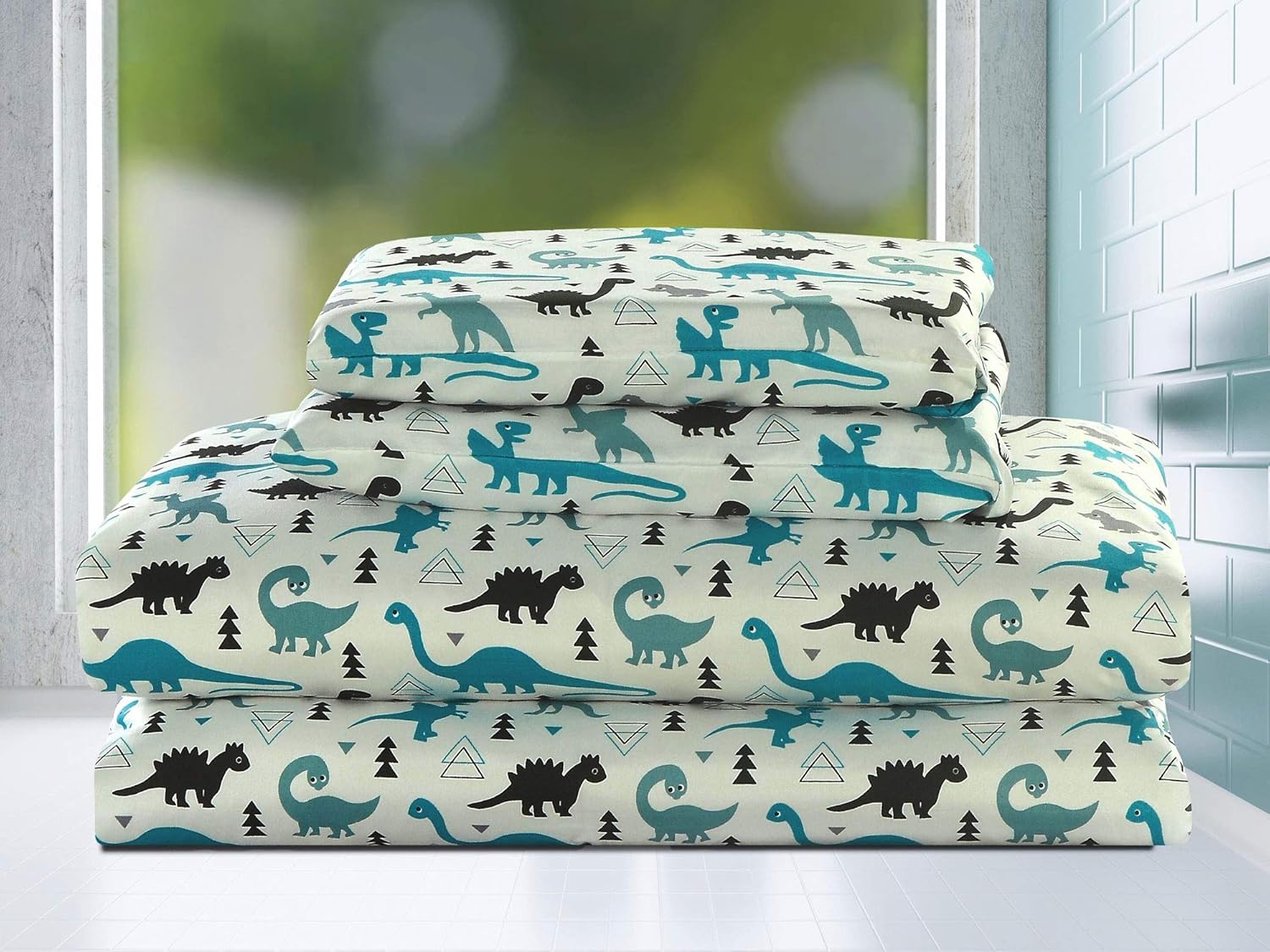 HowPlum Dinosaur Full Size 4 Piece Sheet Set Microfiber