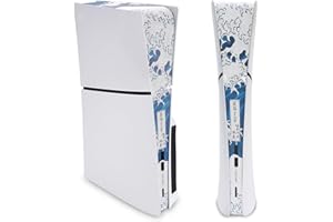 PlayVital Dust Cover Net & Silicone Plug Set for PS5 Slim Console - 12 in 1 Anti-Dust Filter Kit for PS5 Slim Disc & Digital Version, Prevents Dust & Pet Hair - The Great Wave Off Kanagawa