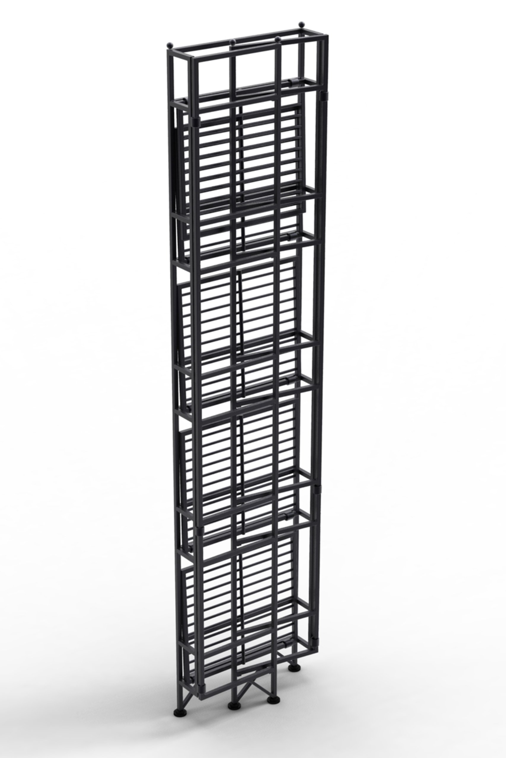 Convenience Concepts Xtra Storage 5 Tier Folding Metal Shelf, Black