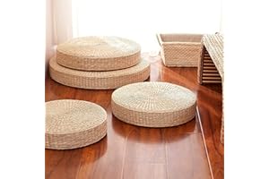 ZTGD Seat Cushion, Rattan Tatami Cushion Breathable Widely Applied Comfortable Round Straw Weave Handmade Pillow for Floor (40cm)