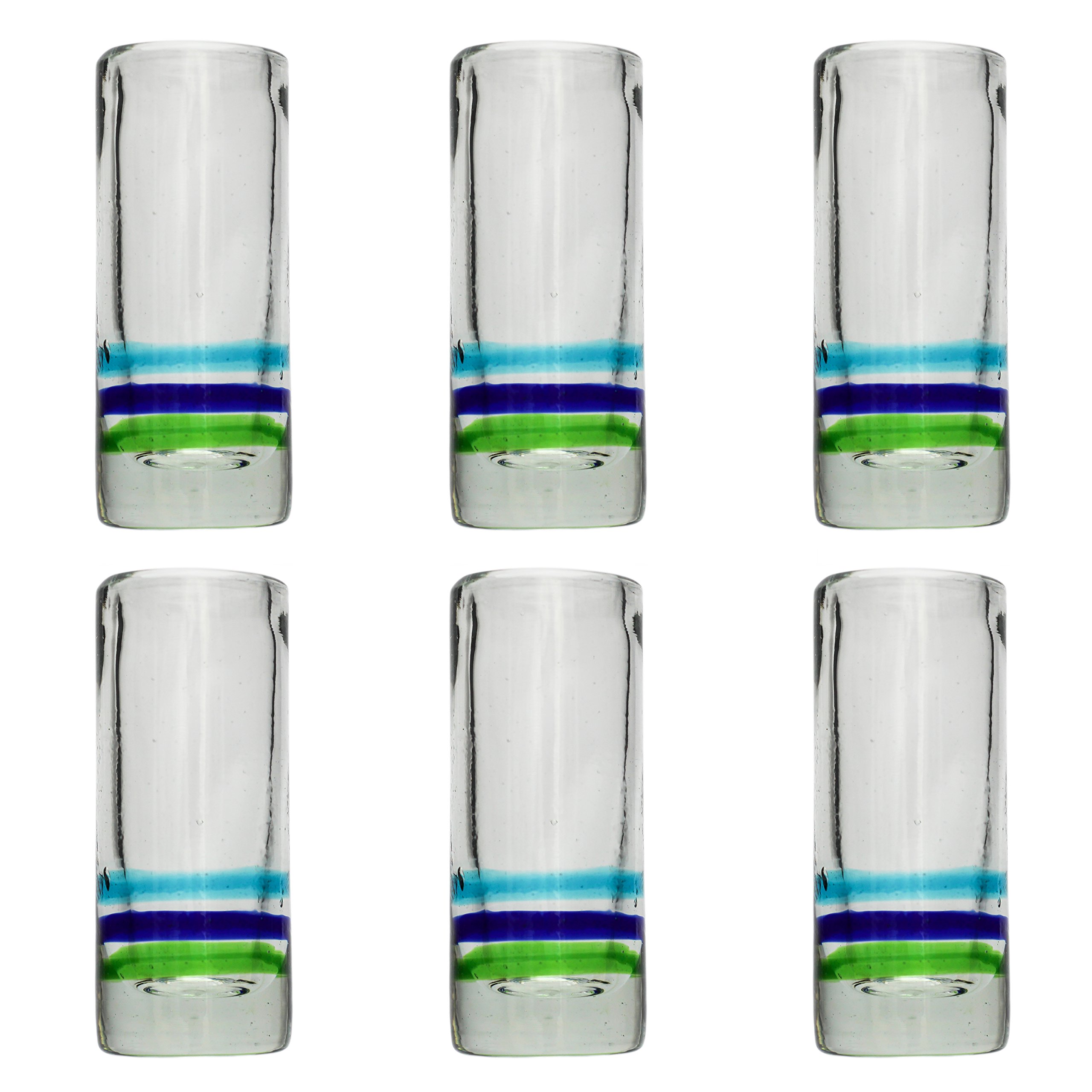 Tumia LAC Handmade Tequila/Shot Glass โ 3 Ring โ Set of 6