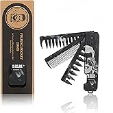 1PC 3 In 1 Folding Pocket Comb for Men, Fine & Wide Tooth for Travel and Everyday Grooming Combing Hair, Beard or Mustache Styling Comb for Slicked-back, Quiff, Pompadour, Fauxhawk, Undercut
