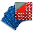 Creative QT Peel-and-Stick, Blue, 4 Pack, 10"x10" Self Adhesive Baseplates, Compatible with Bigger Sized DUPLO Style Bricks, Fastest and Easiest DIY Bases for Play Tables, Walls, and More