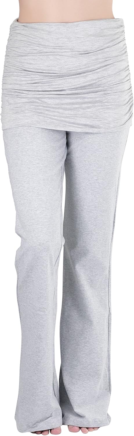 yoga pants with skirt overlay