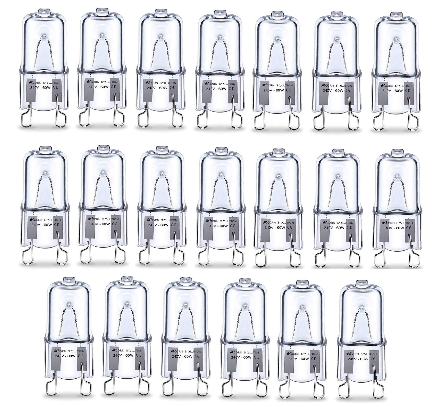 AcornSolution G9 Halogen Bulbs 60 W Clear Capsule (60W) / dimmable/Warm White / 2700K / PACK-20