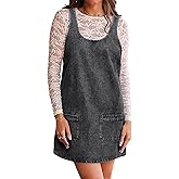 POLIRO Denim Overall Dress Jean Mini Sleeveless Western Tank Country Concert Romper Dresses with Pockets for Women 2025