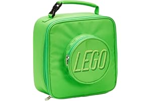 LEGO Lunch Bag, Durable and Insulated, with Mesh Pouch and Zip Compartment, Perfect for On-the-Go Meals, Green