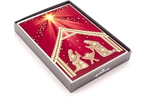 Hallmark Religious Christmas Boxed Cards, Nativity Scene (16 Christmas Cards and 17 Envelopes)