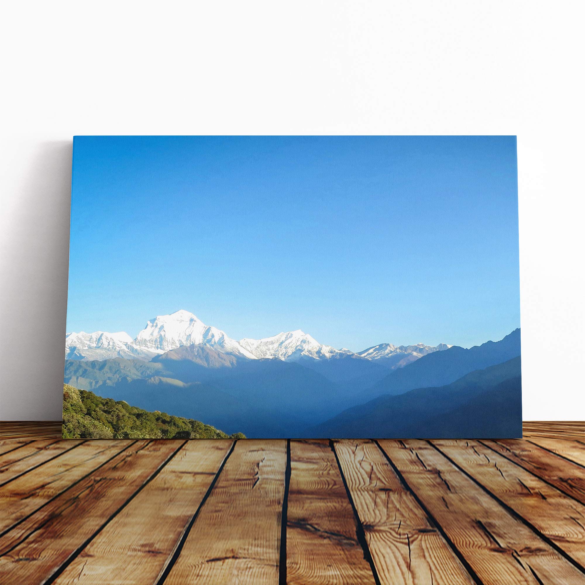 Landscape Annapurna Mountains Nepal Canvas Print | Gallery Wrapped 30mm Frame Wall Art | 20x14 inches | Ready to Hang | Modern Landscape Picture | Living Room Bedroom Lounge Office