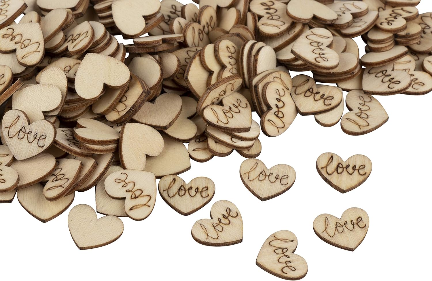 Wood Confetti 200Pack Wood Heart Confetti, Wood Confetti Wedding
