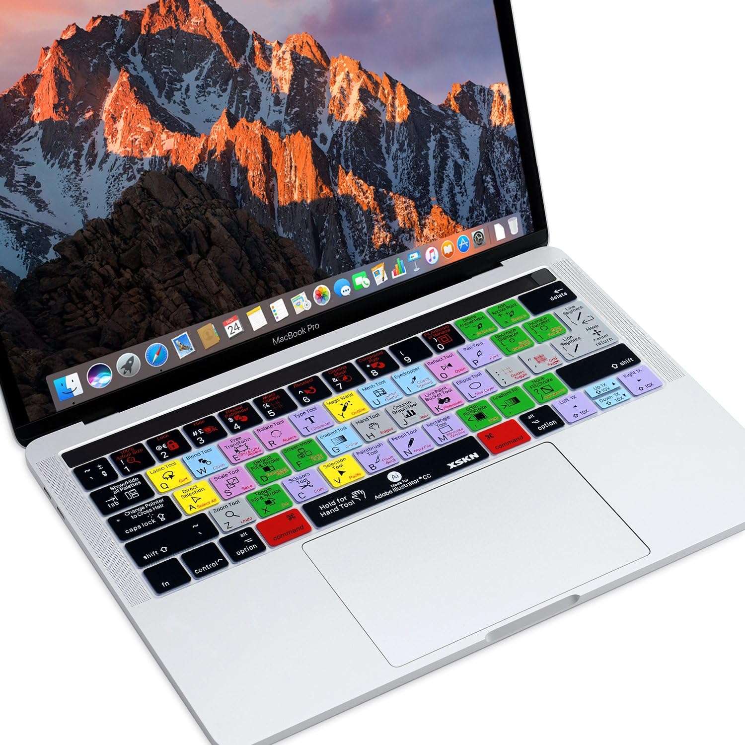 Ingles Uk Us Euro Atajo De Teclado De Silicona Pelicula Protectora De La Piel Para Macbook Pro Retina 13 15 A1706 A19 A1707 A1990 Con Touch Bar Xskn Adobe Illustrator Cc Ai Accesorios Teclados