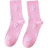 SHENHE Women's Embroidered Patterned Cute Crew Socks Breathable Soft Above Ankle Socks
