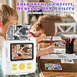 YKSLEMON Instant Print Camera for Kids 1080P 32G Card 3 Rolls Paper White view 4