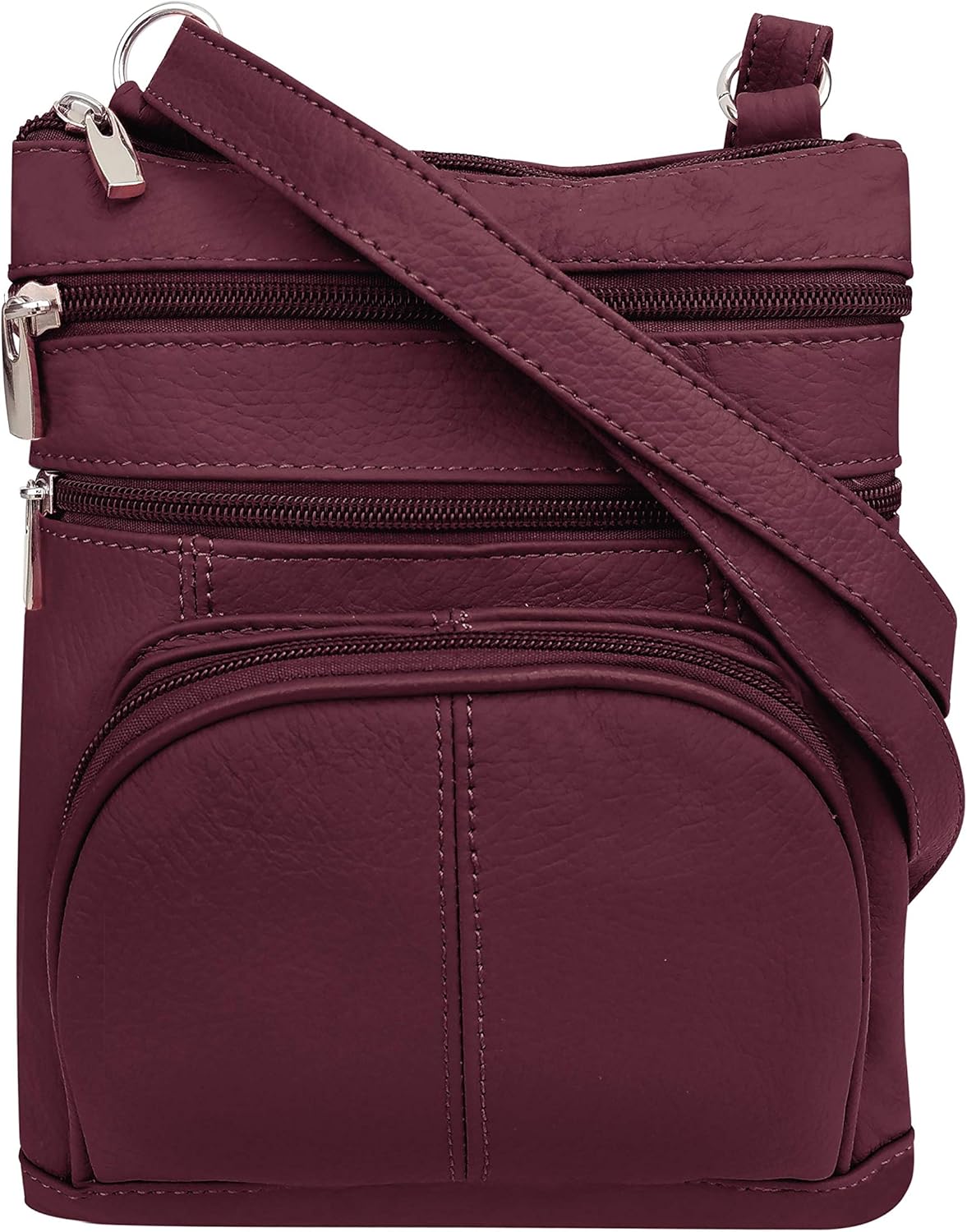 Genuine Leather Organizer Womens Crossbody Bag (Burgundy) Amazon.ca