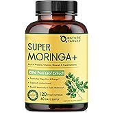NATURE TARGET Moringa Capsules, Moringa Pure Capsules from Leaves, for Immune, Daily Wellness Supplement, 120 Counts
