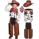 Sicypoty Kids Cowboy Costume Boys Girls Western Set Cosplay for Halloween Dress Up