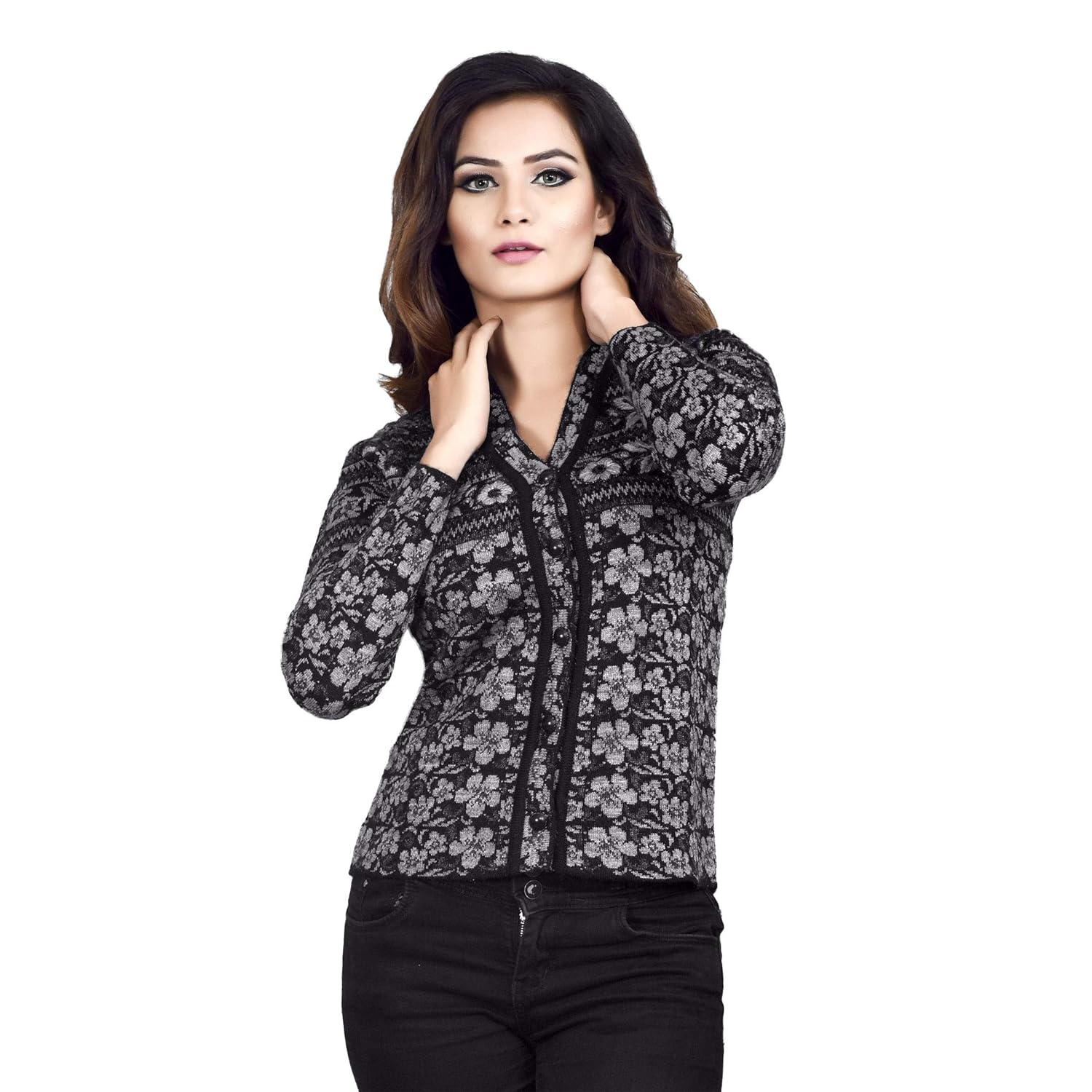 ktc women's woollen cardigan blue