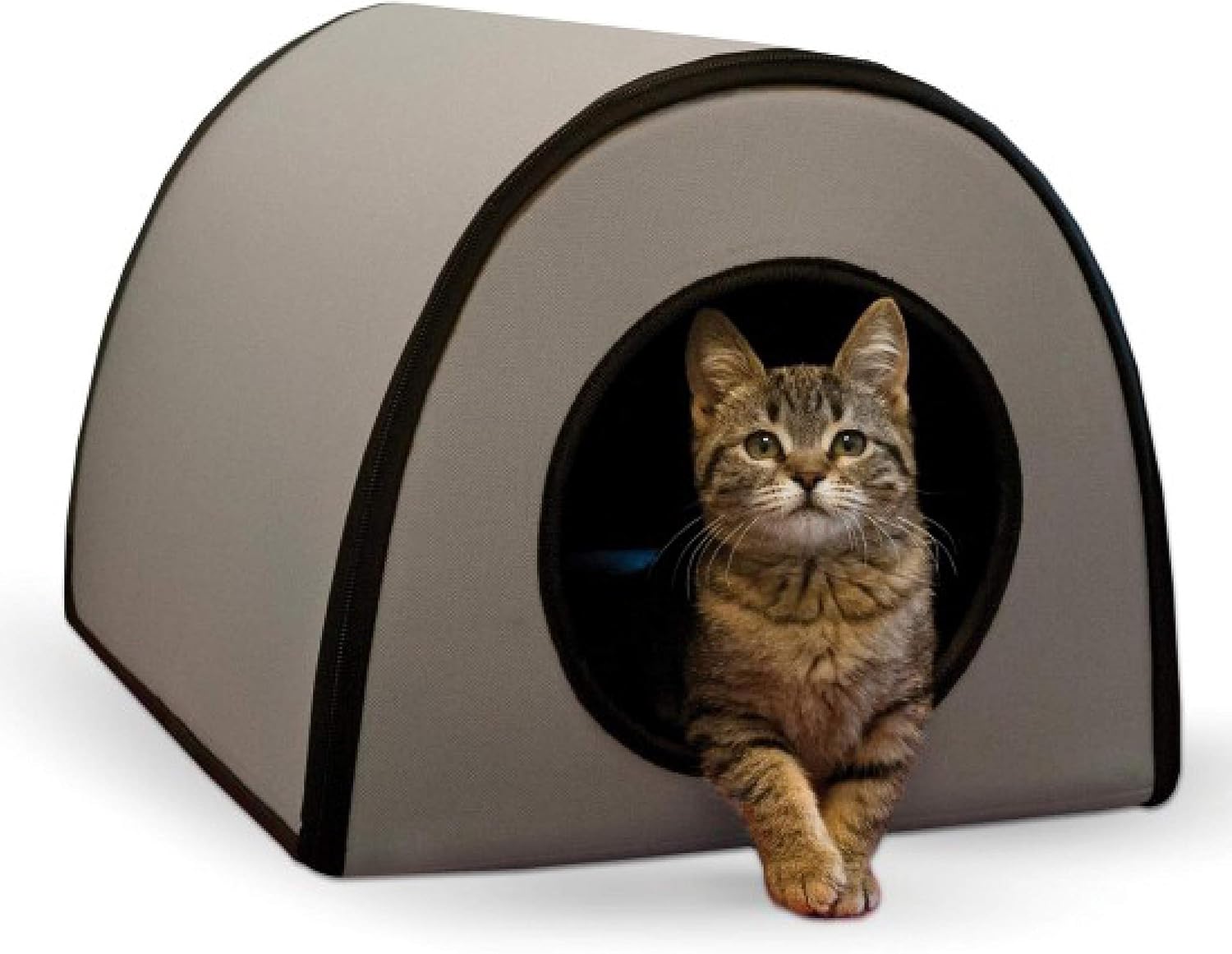 K&H Pet Products Mod Thermo-Kitty Heated Shelter Gray 21" x 14" x 13" 25W Great for Outdoor Cats : Pet Supplies