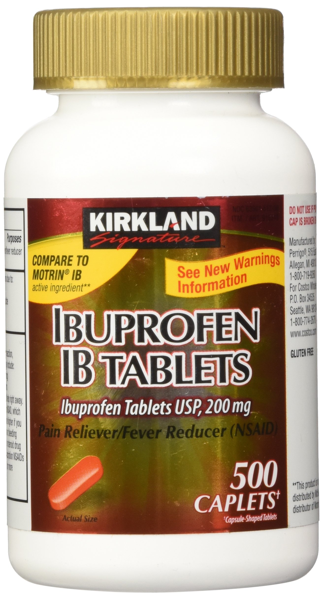 Buy Kirkland Signature Ibuprofen IB s USP 200mg NSAID Easy Swallow Cets