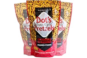 CIRCLE OF DRINK Dot's Homestyle Pretzels - Original Seasoned Pretzel Twists - Gourmet and Tasty - 3, 16oz bags