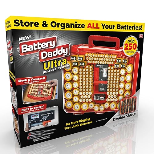 Ontel Battery Daddy Ultra Battery Organizer Storage Case with