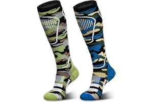 UNENOW Merino Wool Ski Socks 2 Pairs, Thermal Knee High Warm Socks for Snowboarding, Hiking, Cold Weather, Snow, Hunting