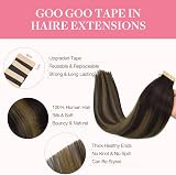 GOO GOO Hair Extensions Tape In 22in 50g 20pcs Dark Brown Balayage view 2