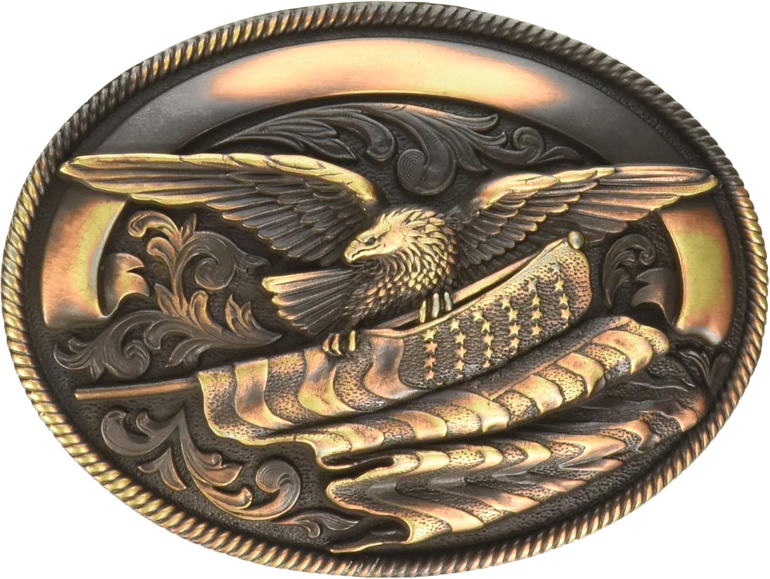 Nocona Men's Copper Eagle Flag Buckle, One Size: Clothing