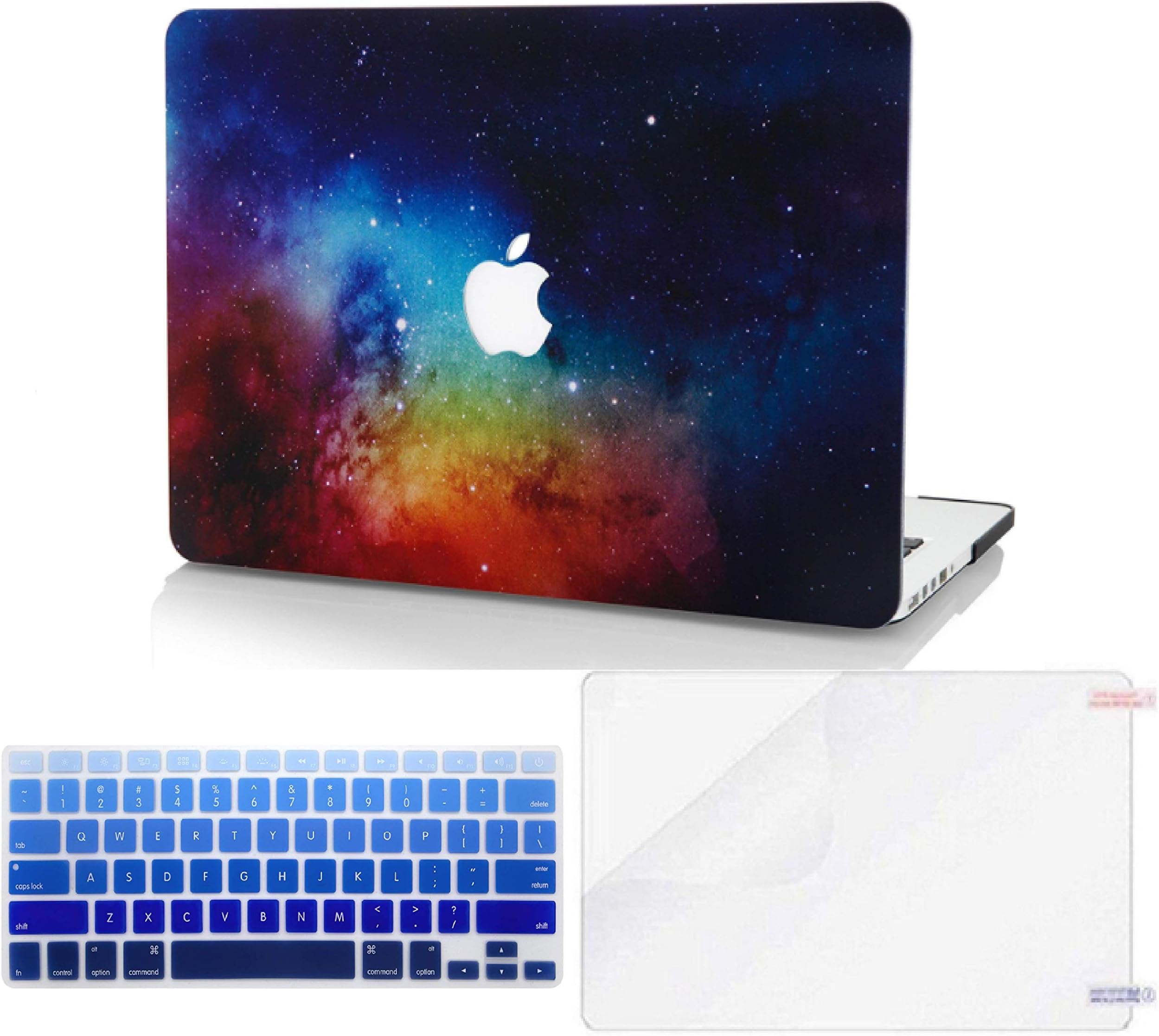 KECC MacBook Air 13" Retina Case (2020/19/18) UK Keyboard Cover + Screen Protector Plastic Hard Shell Case A1932 (Night Dream)
