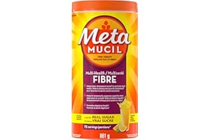 Metamucil, Daily Psyllium Husk Powder Supplement, Real Sugar, 3-in-1 Fibre for Digestive Health, Orange Smooth Flavored Drink