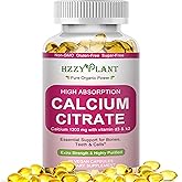 Calcium Supplements for Women Softgels, High Absorption Calcium Citrate Supplement Essential Mineral Calcium 1200 mg with Vitamin D3 Magnesium for Bone Health Support, Non-GMO, 2 Month Supply