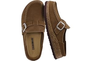 CUSHIONAIRE Women's Hobby Genuine Leather Cork Footbed Clog with +Comfort