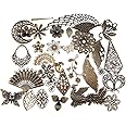 ALL In ONE Antique Bronze Filigree Charms - 50g Mixed Jewelry Making Pendants