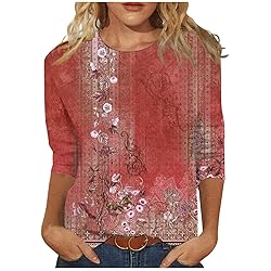 Petite Blouses for Women 3/4 Sleeve Summer Tunics