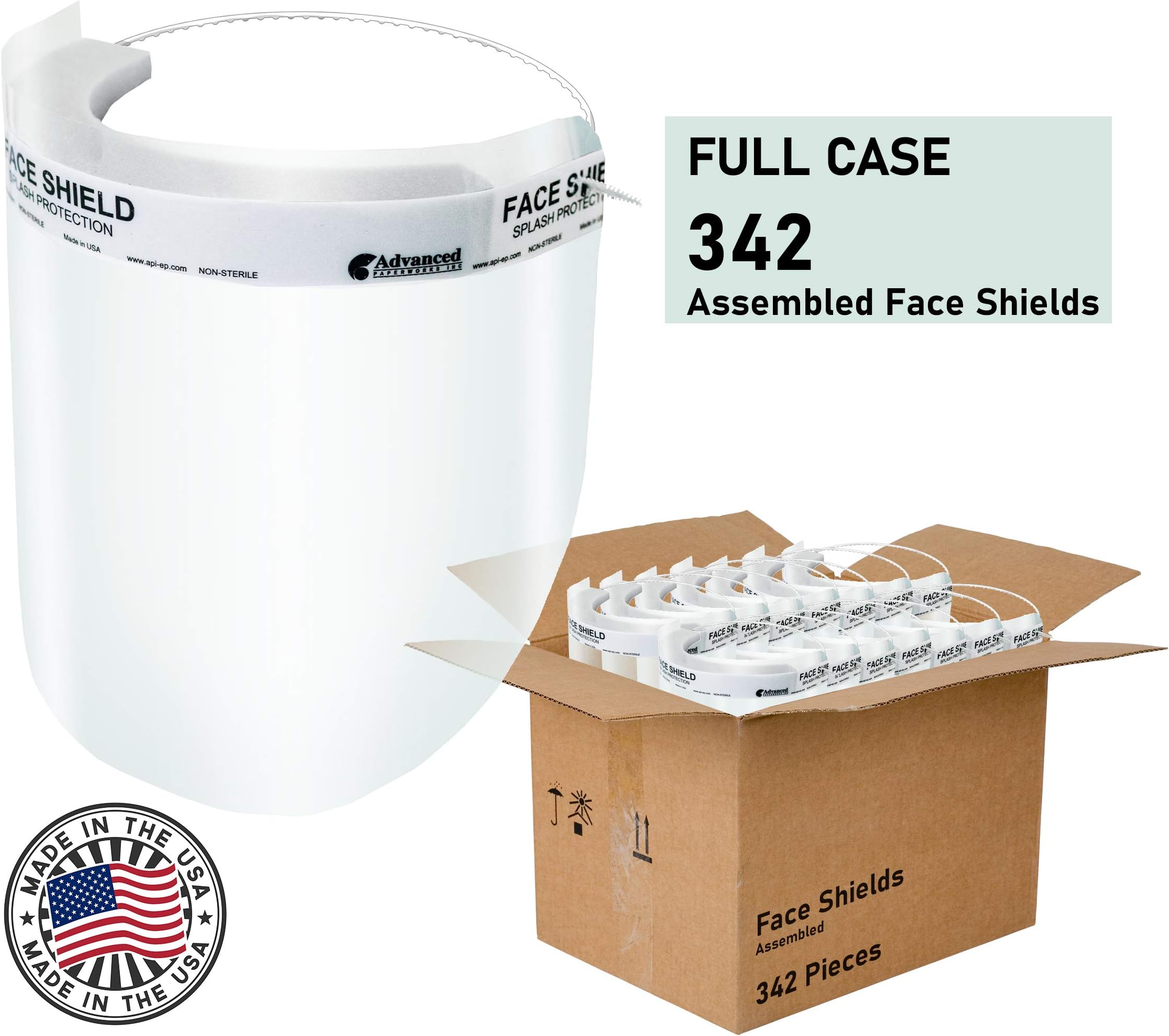Safety Face Shield, All-Round Protection Cap with Clear Wide Visor Spitting Anti-Fog Lens, Lightweight Transparent Shield with Adjustable Cinch-strip Plastic Tie. (342)