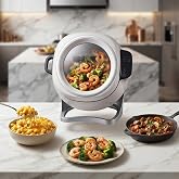 Smart Cooking Robot 6.3Qt &ndash; 360&deg; Auto Stir-Fryer with 2000W IH Heating, 10 Preset Programs, Hands-Free Even Cooking for Family Meals (4-6 People)