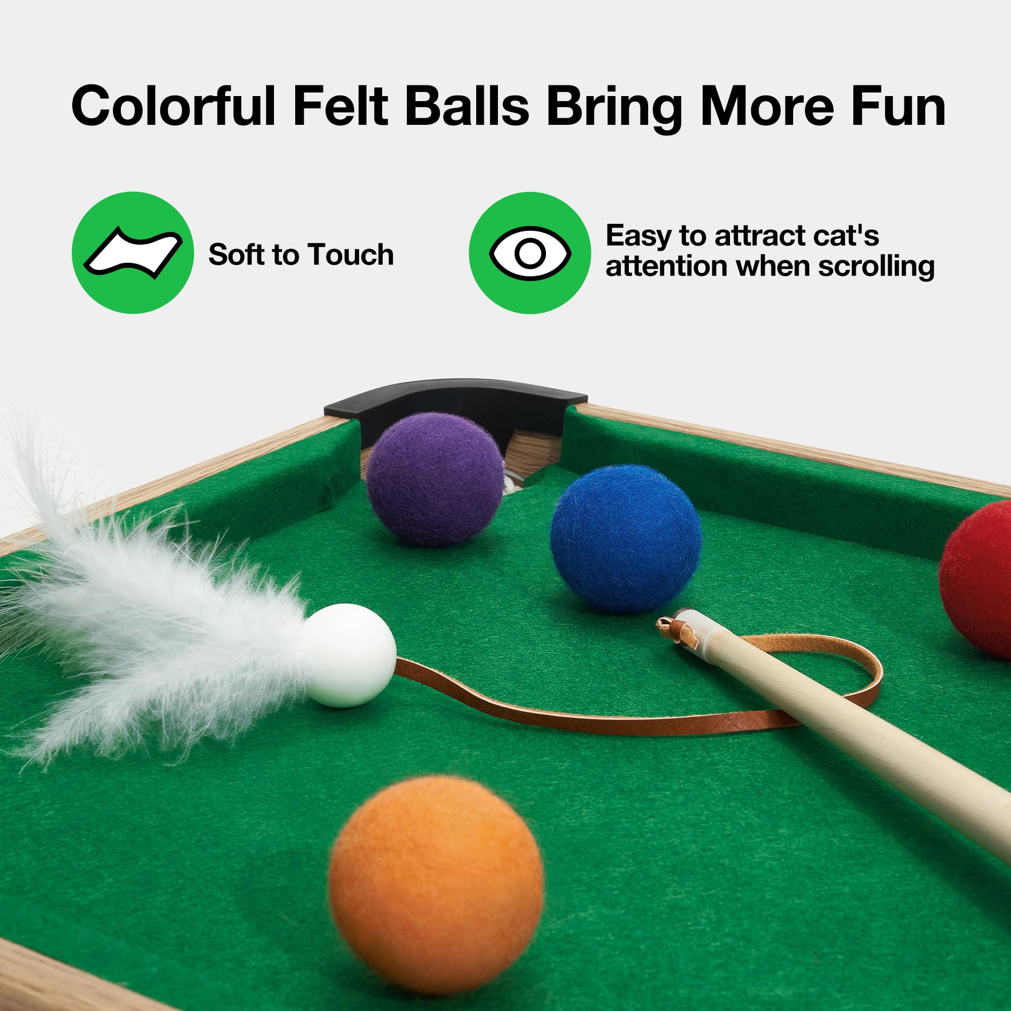 Mini Cat Pool Table Mua 4 in 1 Cat Toys Mini Pool Table for Cats,Cat Feather Wand Toy Cat ...