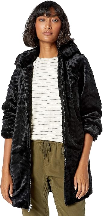 womens faux fur hooded jacket