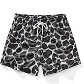 AIMPACT Mens Graphic Print Shorts 5 Inch Workout Gym Running Basketball Summer Beach Board Shorts for Men