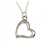 Lianie Heart necklace pendant for woman and girls, Sterling silver 925 side heart necklace, Small heart pendant