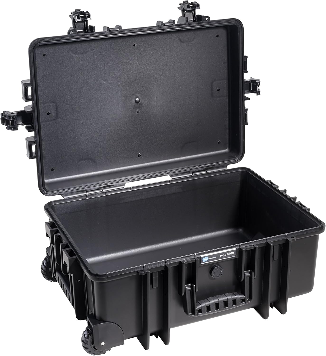 B&W Outdoor Transport Case, Type 6700 (Empty), Trolley Case, Black, Waterproof according to IP67 Certification, Dustproof